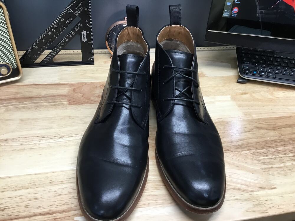 Steve Madden FAVIEN FAVI01M1 Chukka Boots Men's US 13M Black Leather Round Toe